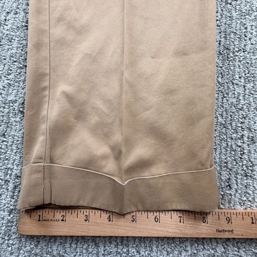 VTG Polo Ralph Lauren Hammond Pant Men 36x30 Tan Double‎ Pleated Cuffed Chinos